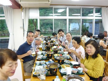 ◆　かじか山荘での夕食